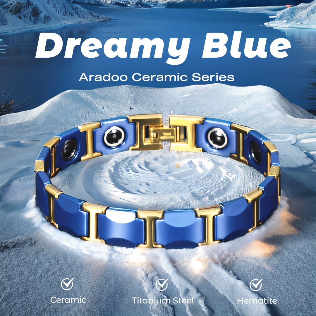 Ceramic Link Bracelet - Pulsera de cerámica azul de ensueño,