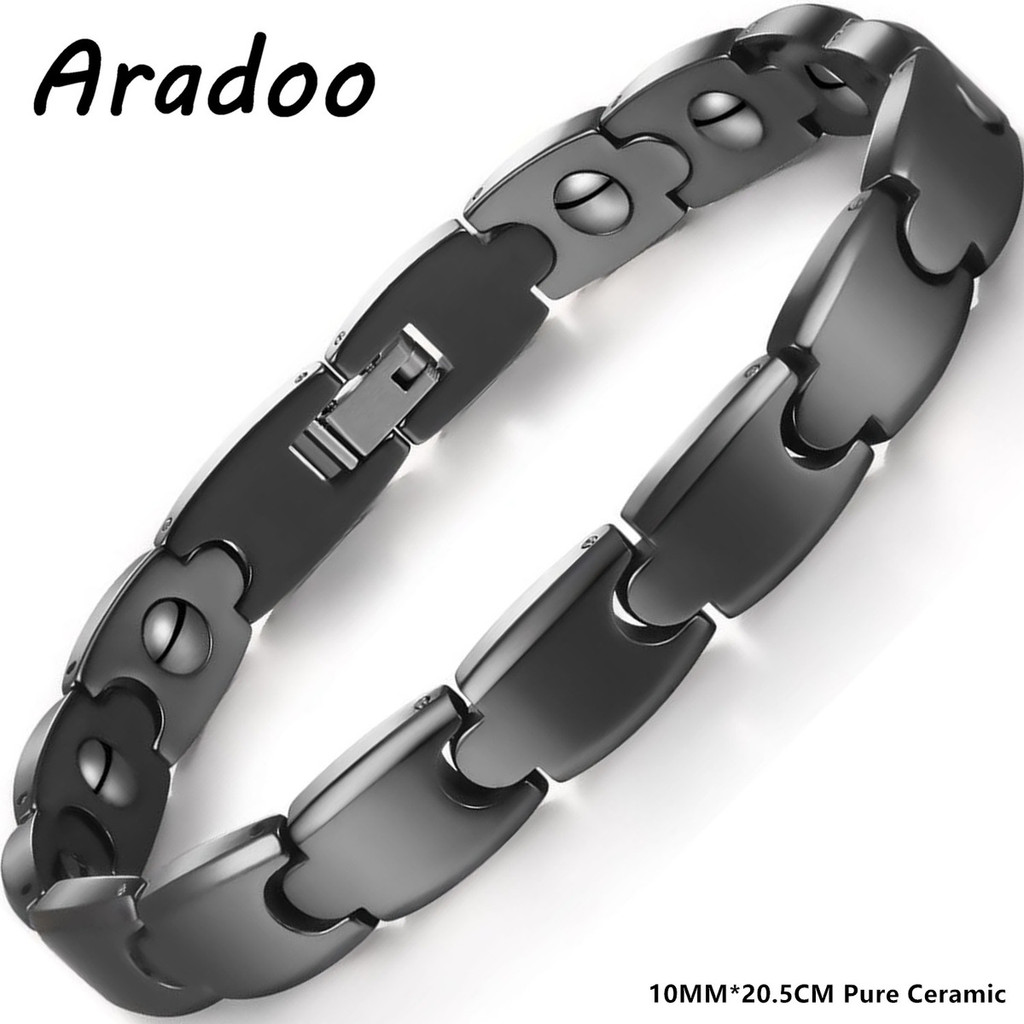 Ceramic Link Bracelet - Aradoo Premium Cerámica Hematita Pulsera Magnética
