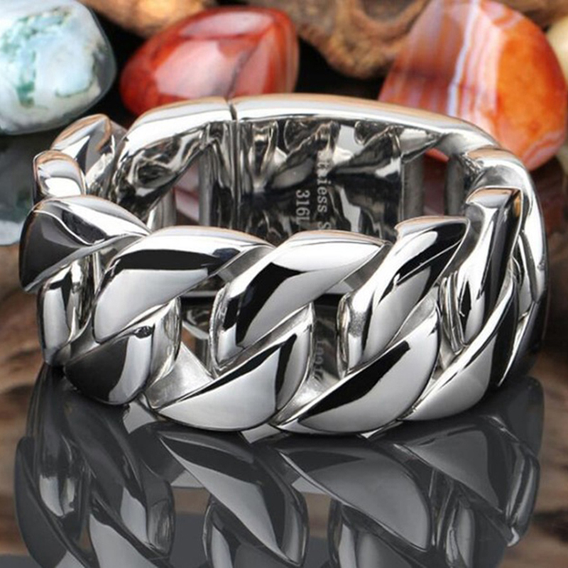 Ceramic Link Bracelet - Pulsera cubana de acero inoxidable 316L