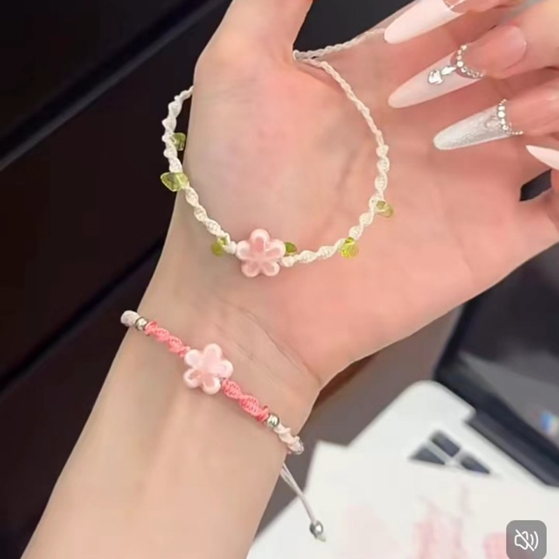 Ceramic Link Bracelet - Pulsera de flor de la suerte