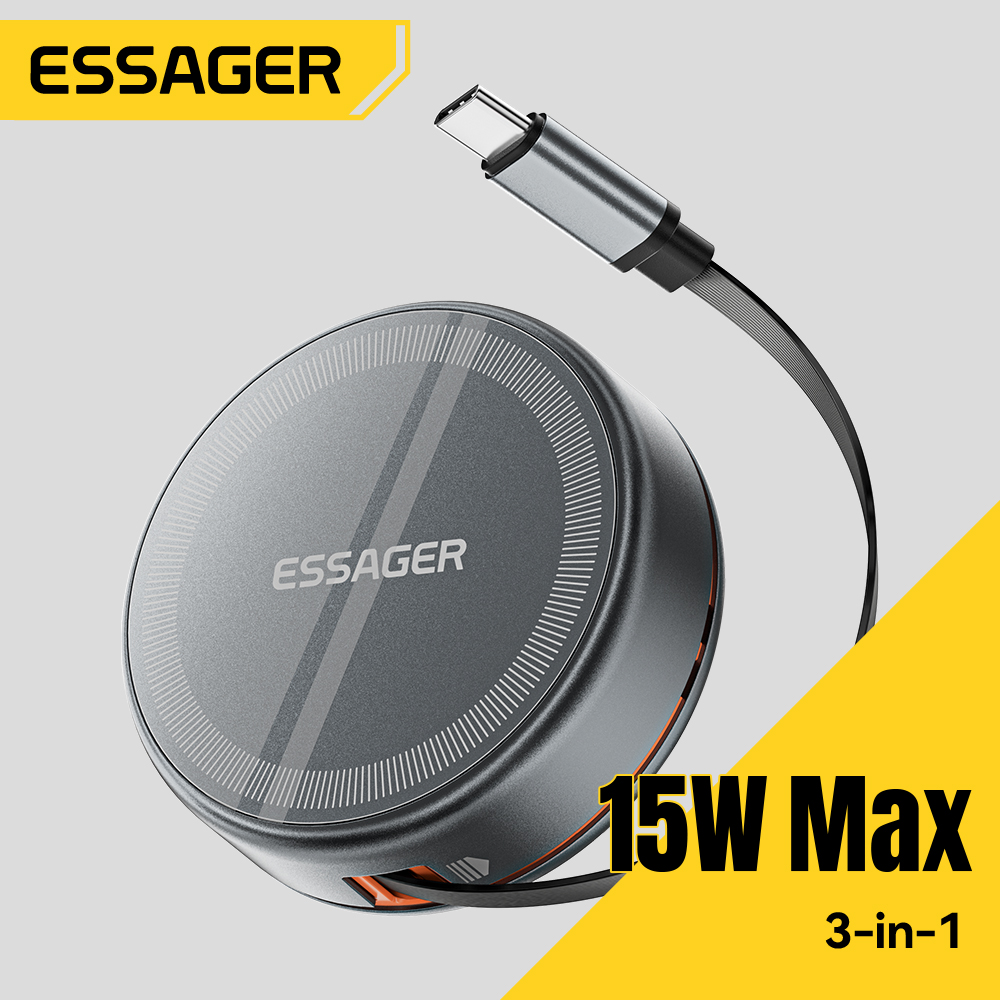 Wireless Charger Watch - Essager 15W 3 en 1 cargador