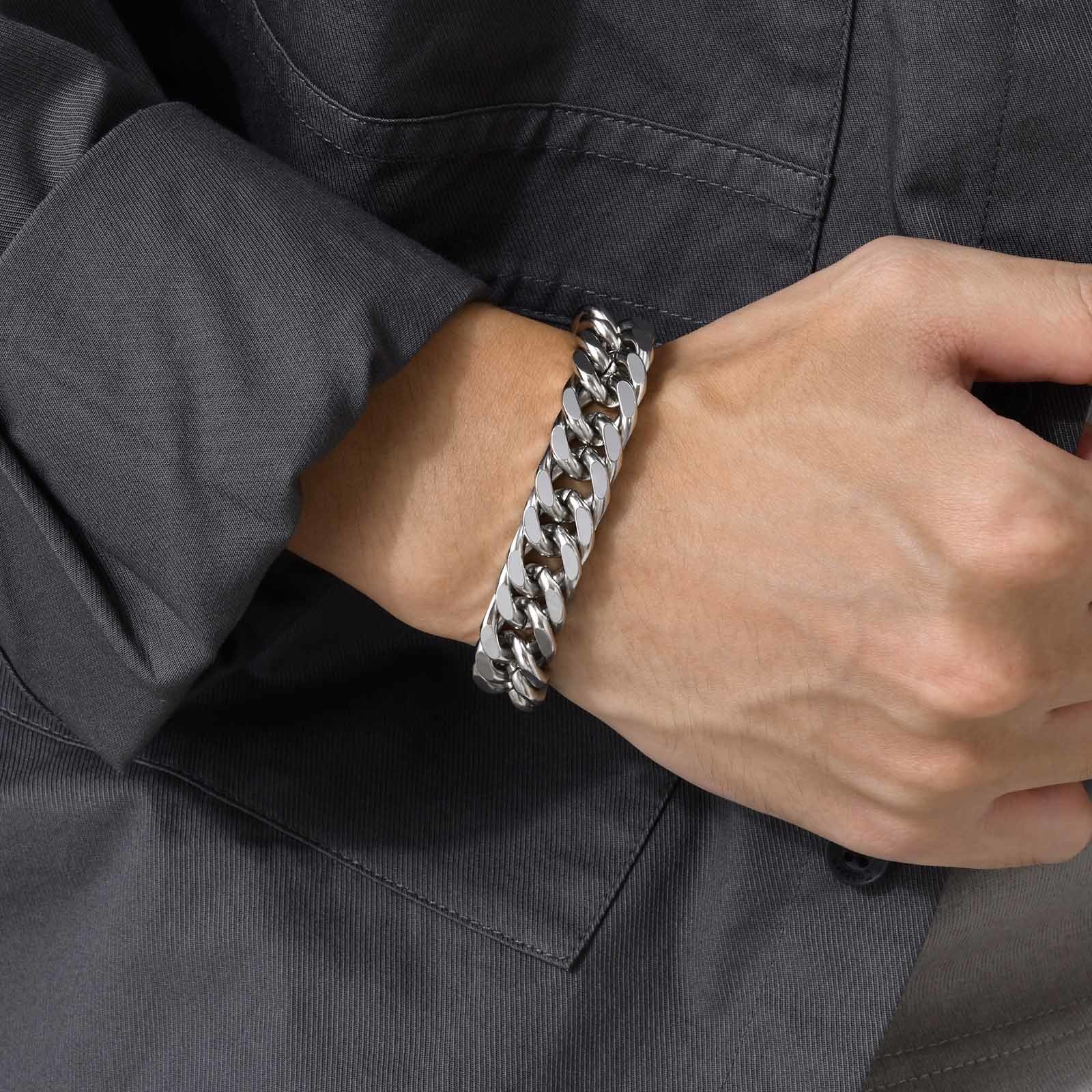 Ceramic Link Bracelet - Pulseras de Cadena Cubana de Acero
