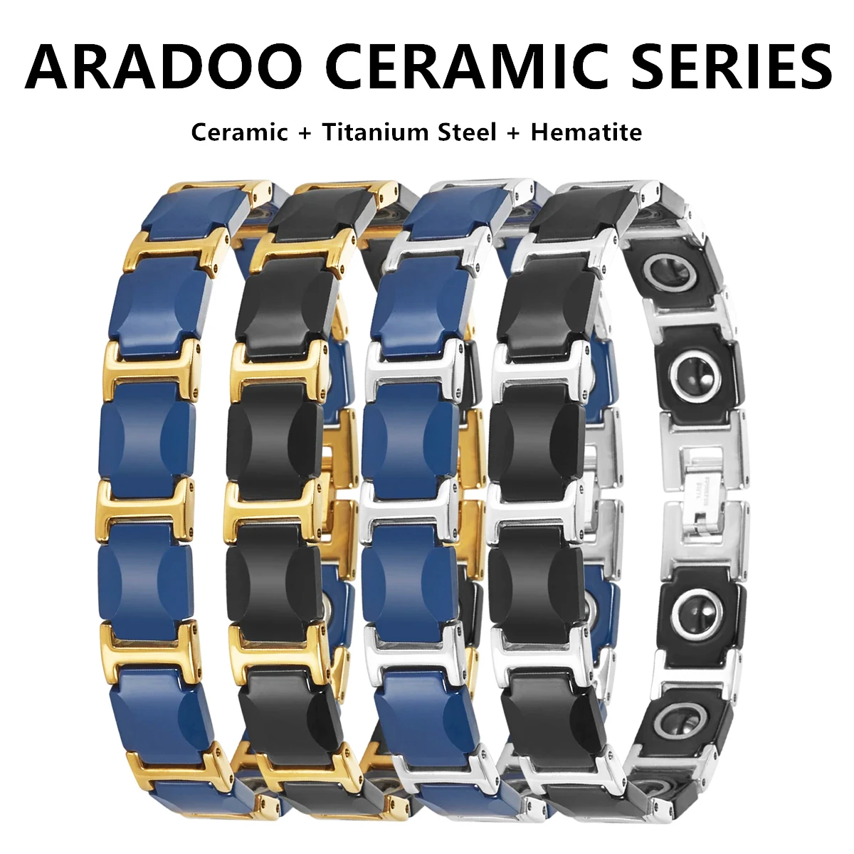 Pulsera de cerámica azul de en - Ceramic Link Bracelet reseña y precio