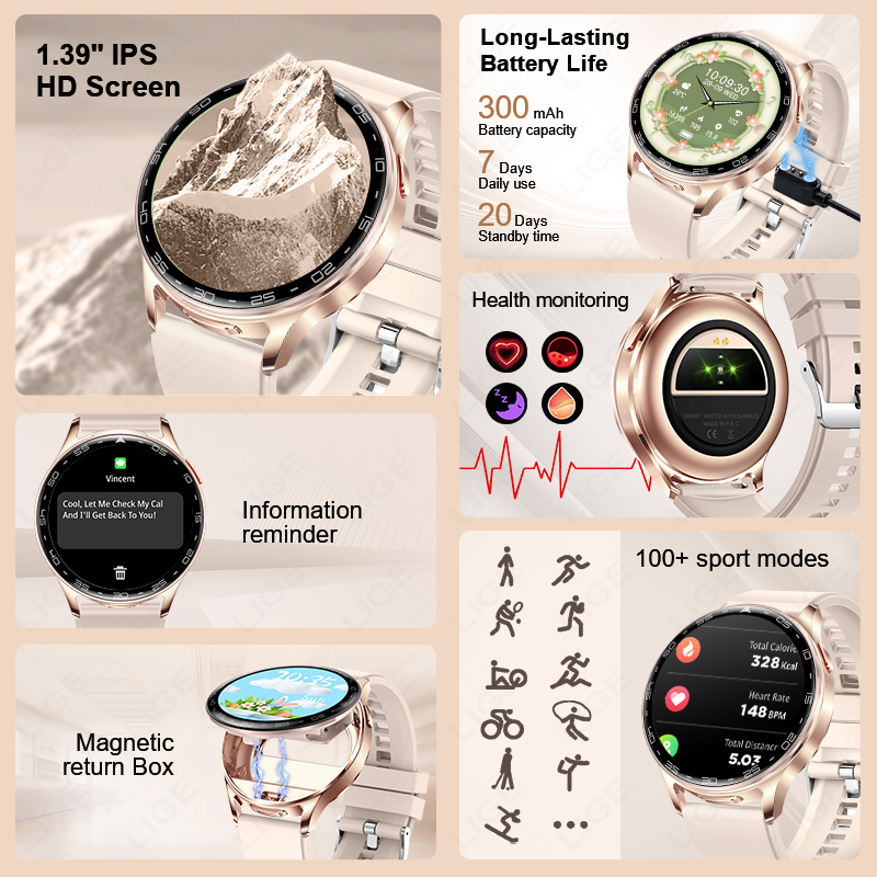 LIGE 2 en 1 TWS auriculares re - Smartwatch Headset reseña y precio