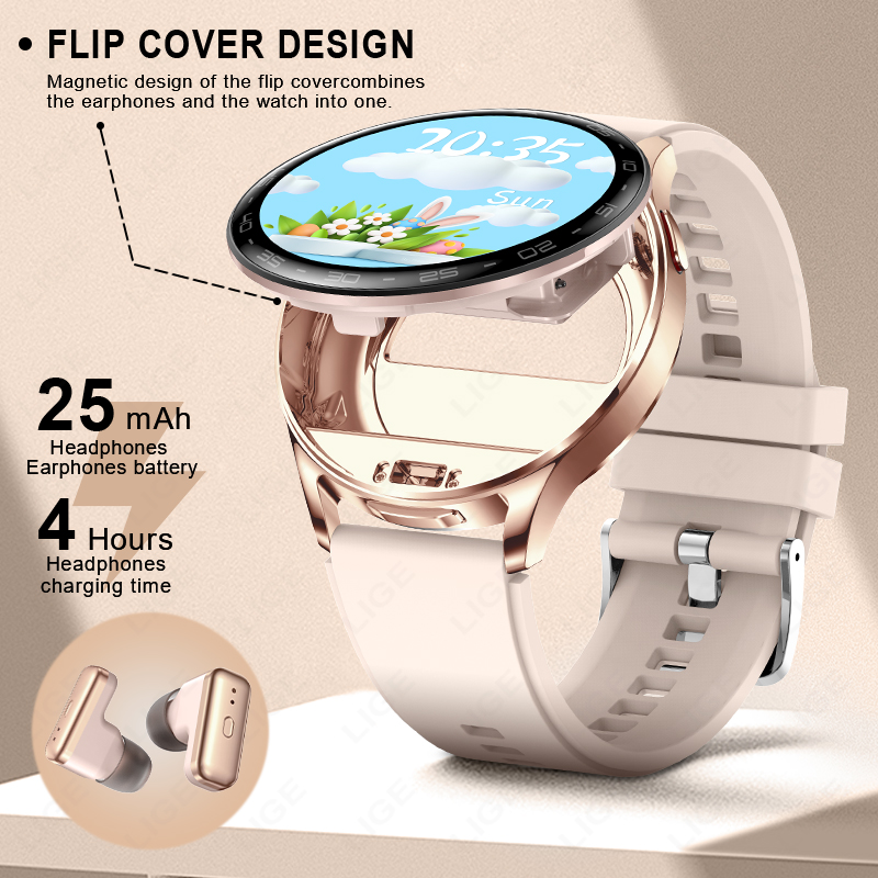 LIGE 2 en 1 TWS auriculares re - Smartwatch Headset reseña y precio