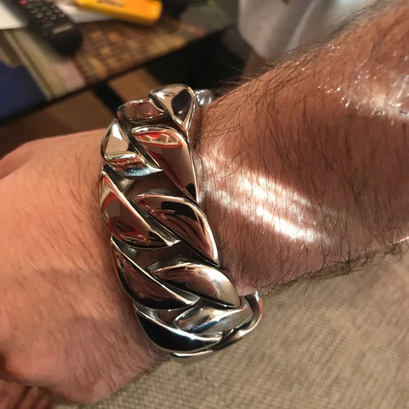 Pulsera cubana de acero inoxid - Ceramic Link Bracelet reseña y precio