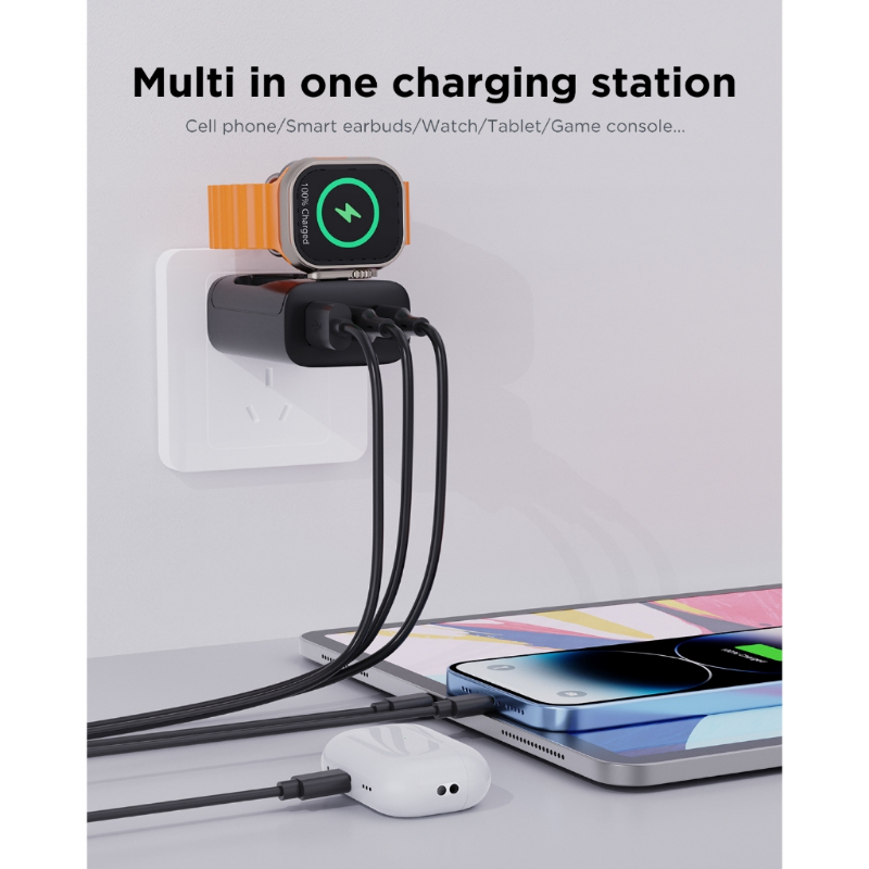 Oatsbasf 4 en 1 QC3.0 adaptado - Wireless Charger Watch reseña y precio